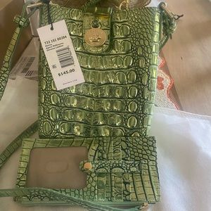 Brahmin Melbourne Marley and credit card wallet in Agave